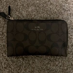 Brown Classic Coach Wristlet